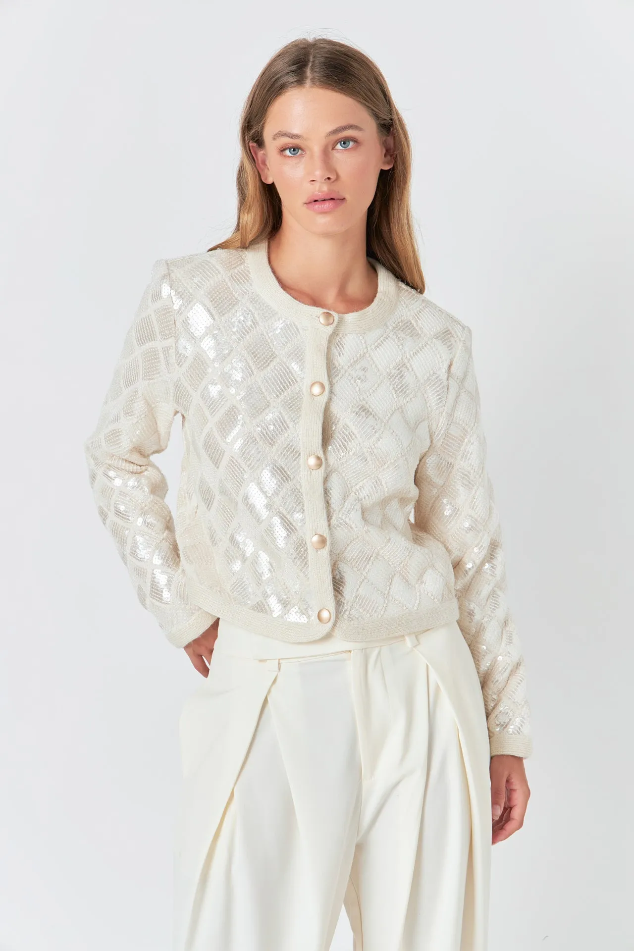 Sequin Patchwork Crochet Jacket