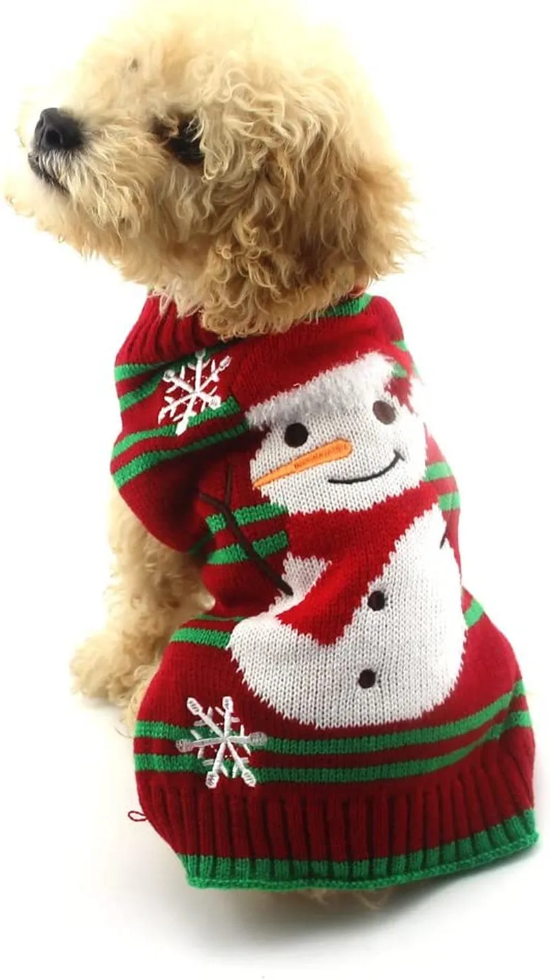 Snowman sweaters new year dog sweater christmas Sweater clothes Dog Snow Sweaters Snowman Sweaters Xmas Dog Holiday Sweaters New Year Christmas Sweater Pet Clothes for Small Dog and Cat(Snowman,Xxl)