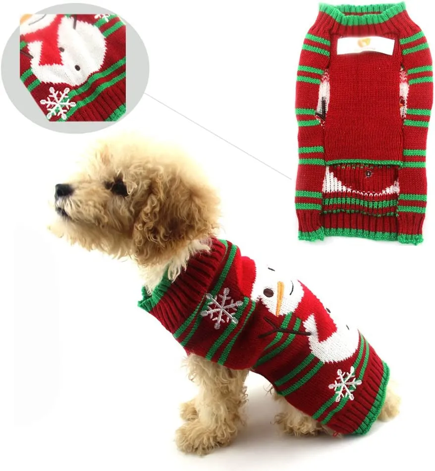 Snowman sweaters new year dog sweater christmas Sweater clothes Dog Snow Sweaters Snowman Sweaters Xmas Dog Holiday Sweaters New Year Christmas Sweater Pet Clothes for Small Dog and Cat(Snowman,Xxl)