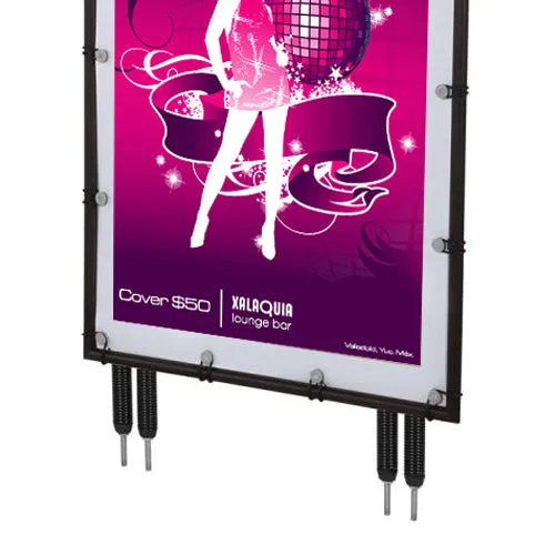 STREET-MASTER™ Sidewalk Sign with Fillable Water Base for 30” x 40” Banners | Heavy Duty, Flex Springs