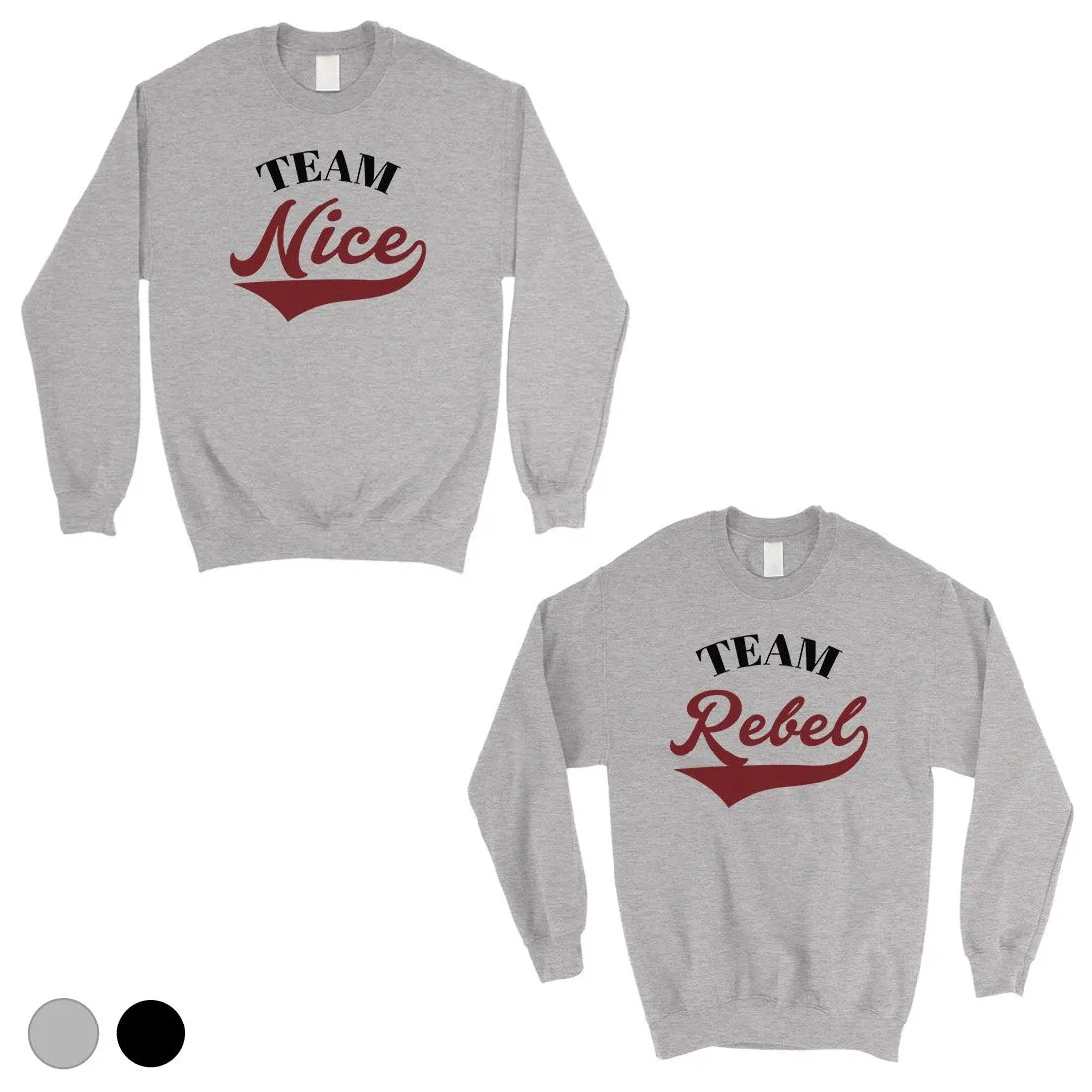 Team Nice Team Rebel Cute Christmas Sweatshirts Best Friends Gifts