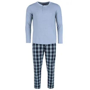 Ten West Apparel Men's Long Sleeve Henley With Flannel Pant Lounge Set