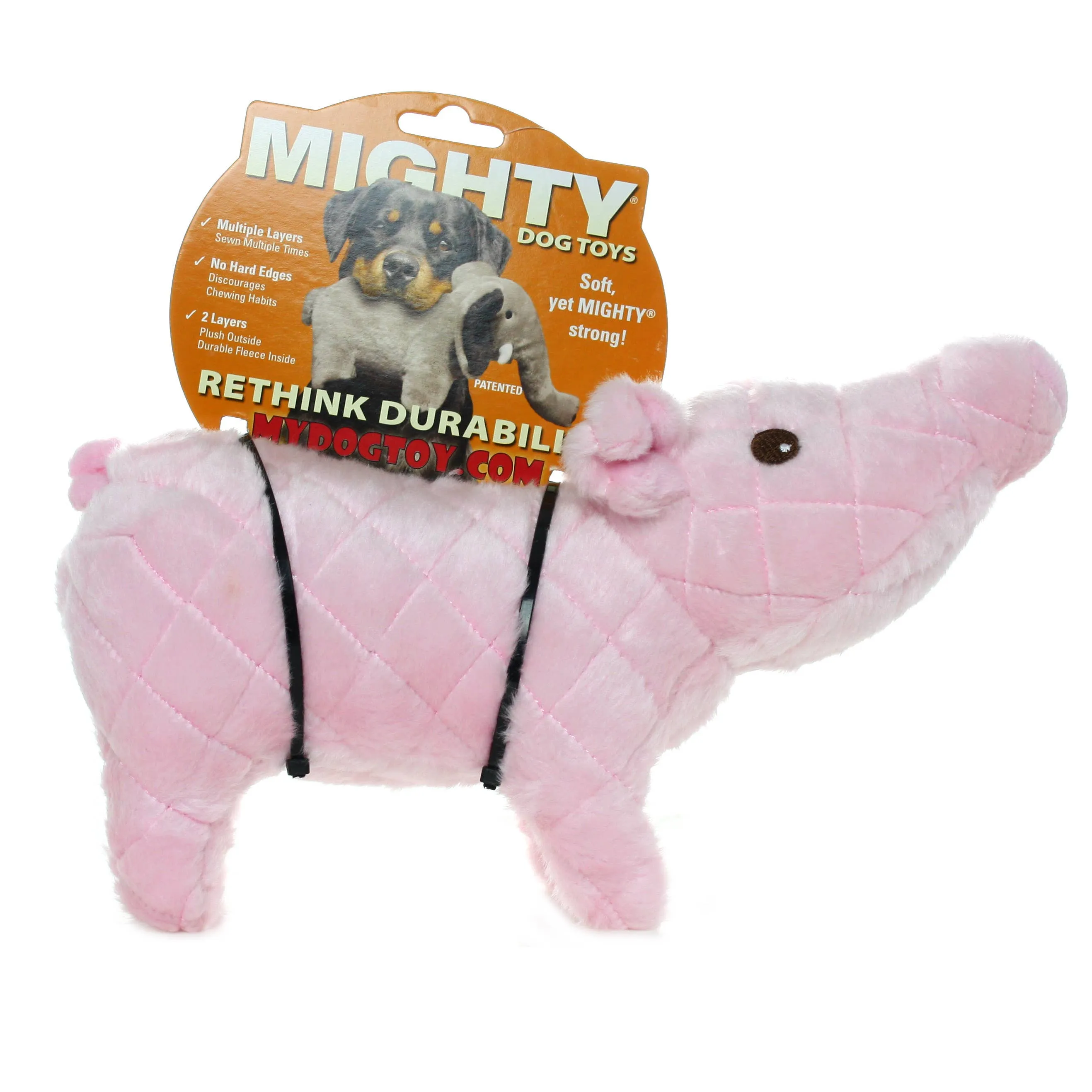 Tuffy Dog Toys - VIP Products - Mighty Farm Piglet, Plush, Squeaky Dog Toy