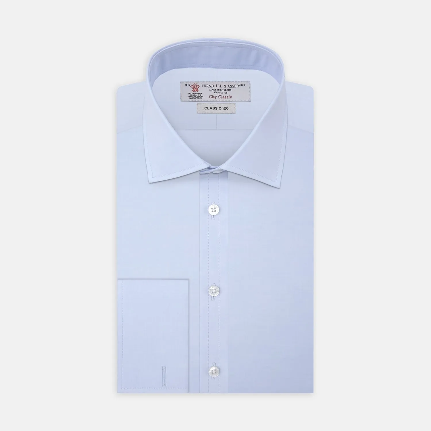 Two-Fold 120 Light Blue Shirt with Regent Collar and Double Cuffs