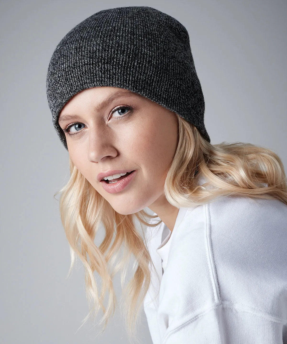 Two-tone pull-on beanie | Heather Grey