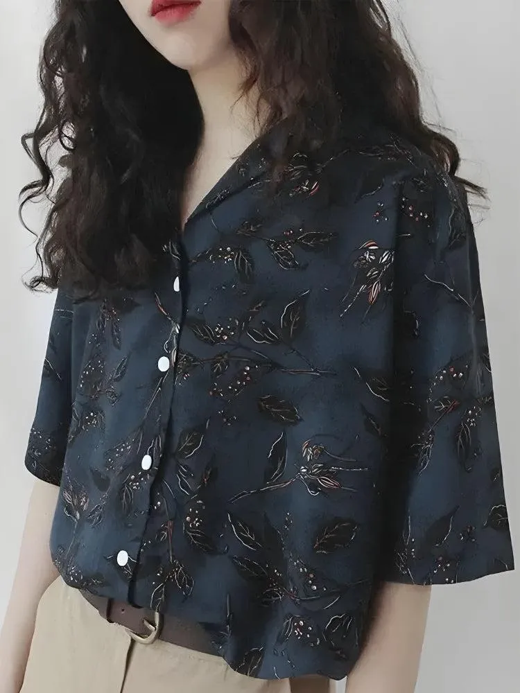 Vintage Leaf Designed Shirt