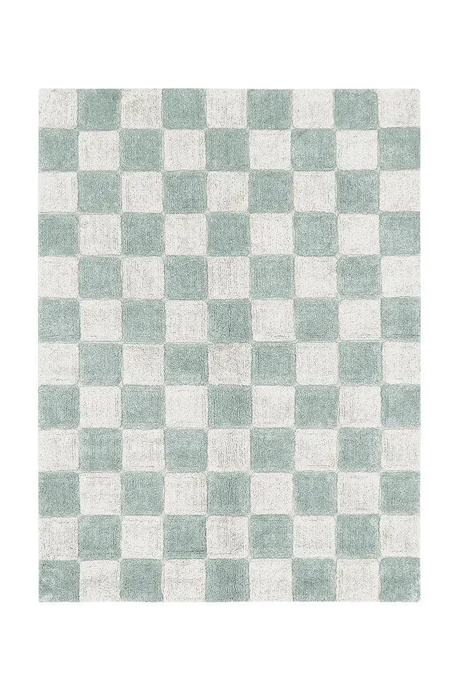 WASHABLE AREA RUG TILES BLUE SAGE