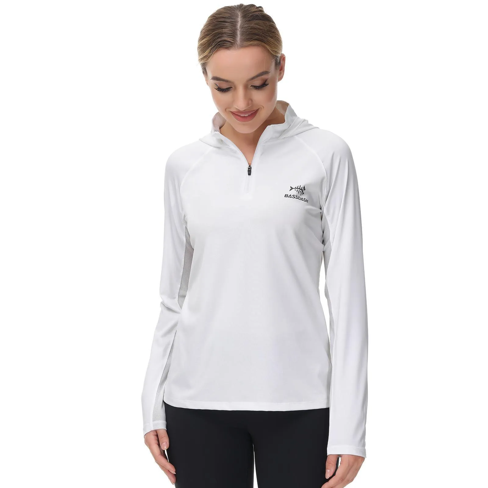 Women’s UPF 50  Long Sleeve Hoodie Half Zip Shirt