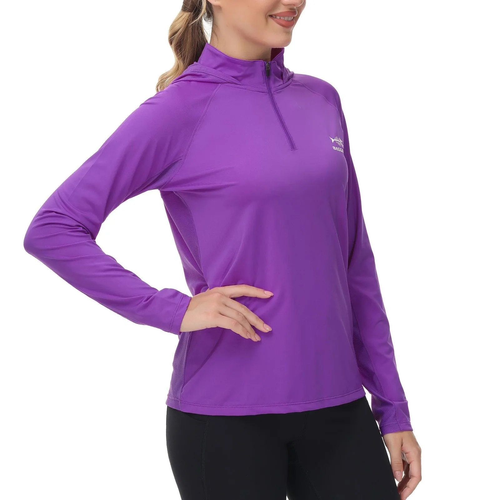 Women’s UPF 50  Long Sleeve Hoodie Half Zip Shirt