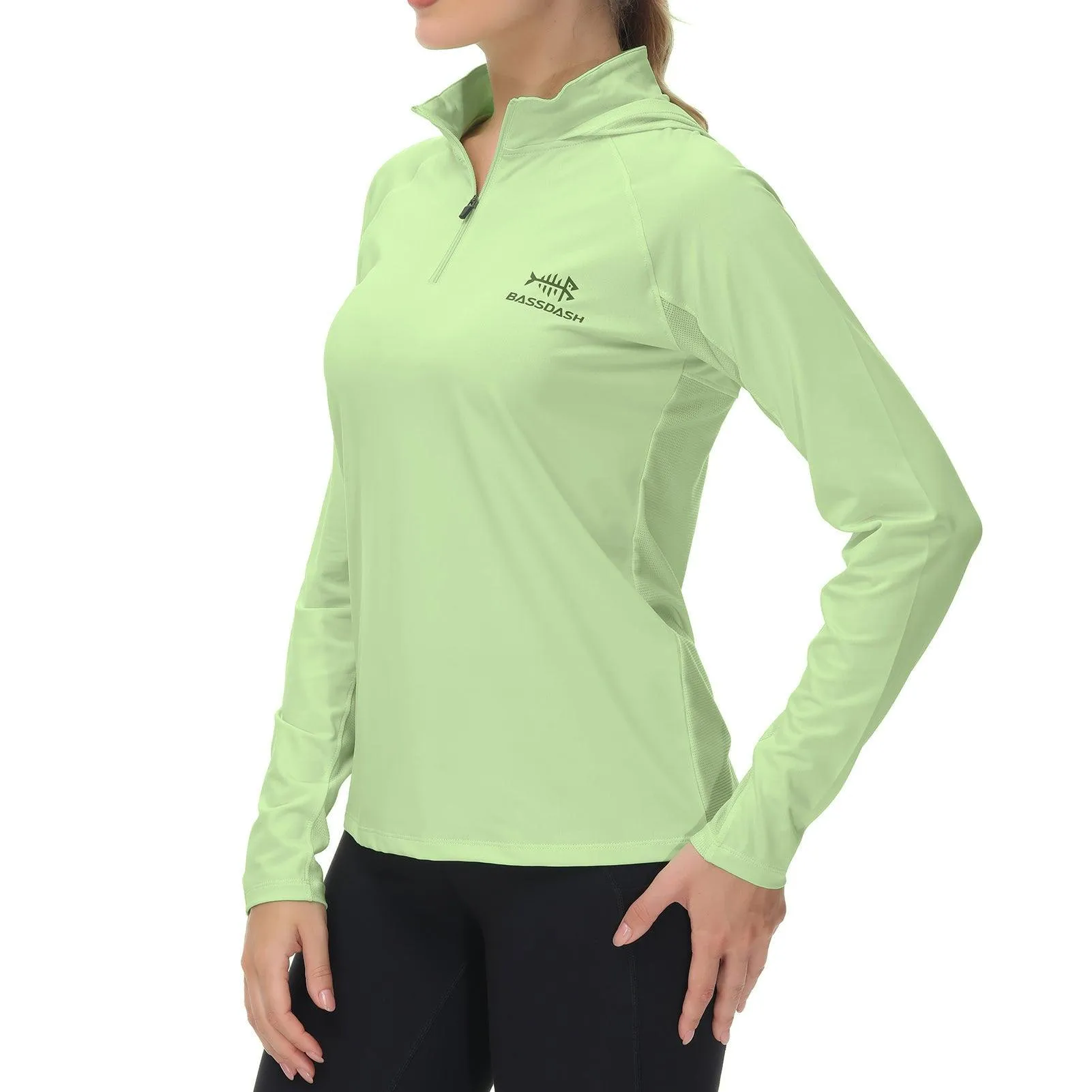 Women’s UPF 50  Long Sleeve Hoodie Half Zip Shirt