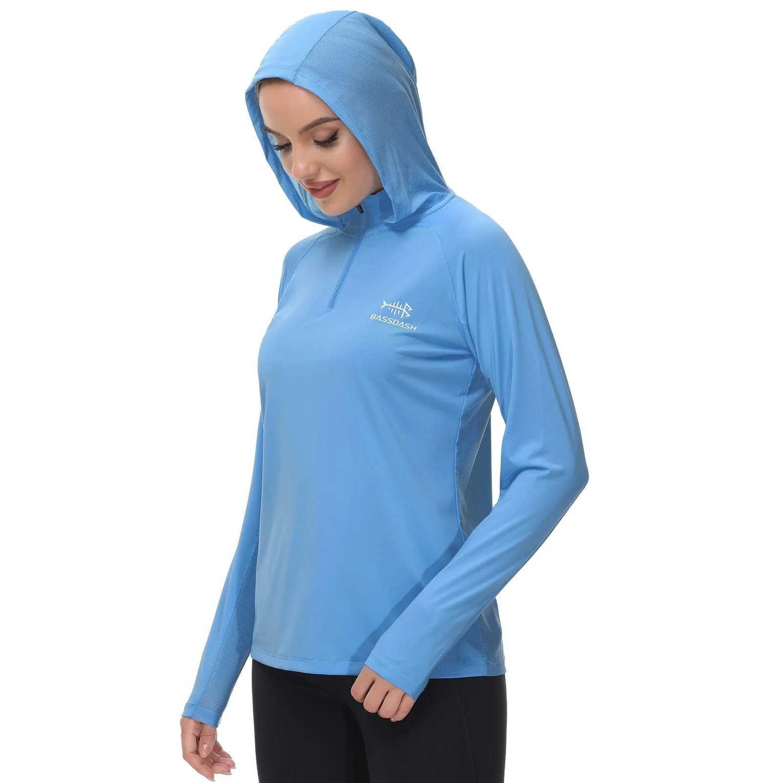 Women’s UPF 50  Long Sleeve Hoodie Half Zip Shirt