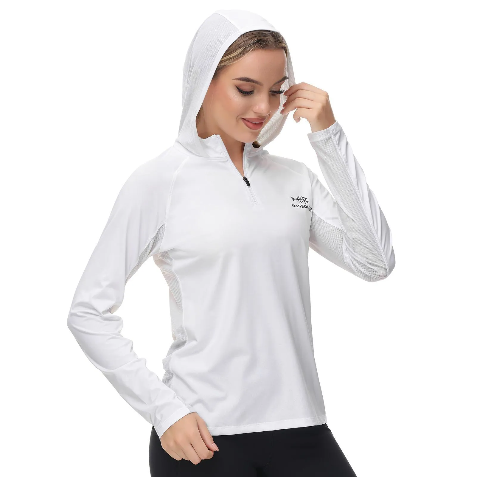 Women’s UPF 50  Long Sleeve Hoodie Half Zip Shirt