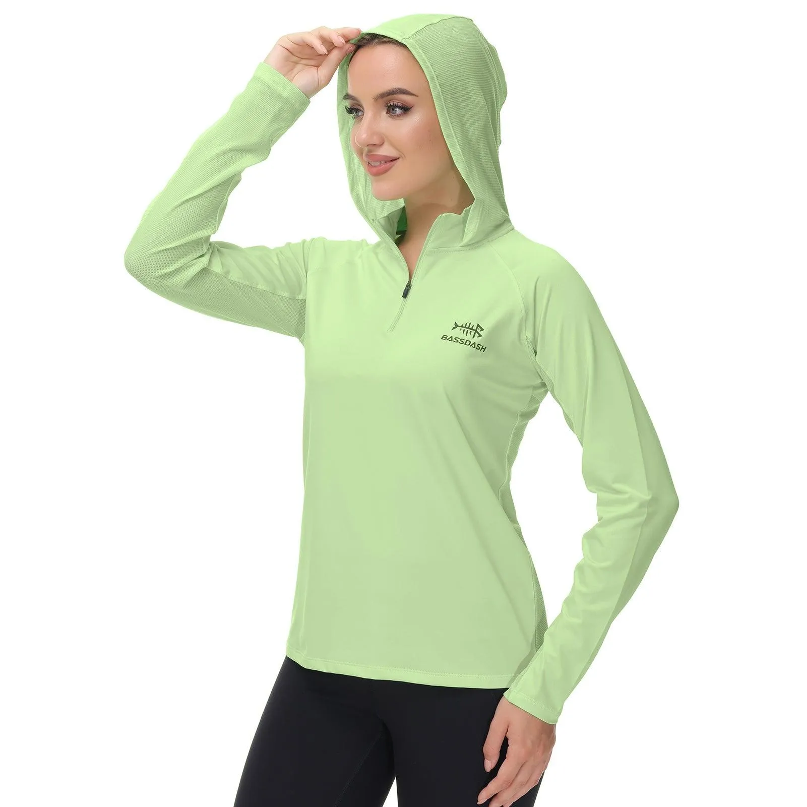 Women’s UPF 50  Long Sleeve Hoodie Half Zip Shirt