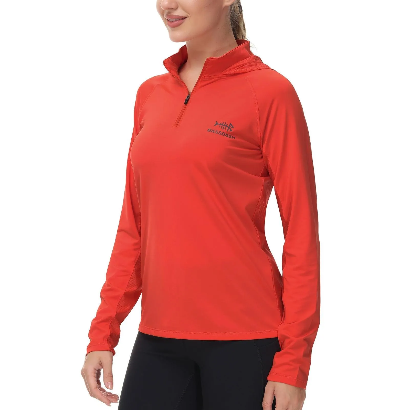 Women’s UPF 50  Long Sleeve Hoodie Half Zip Shirt