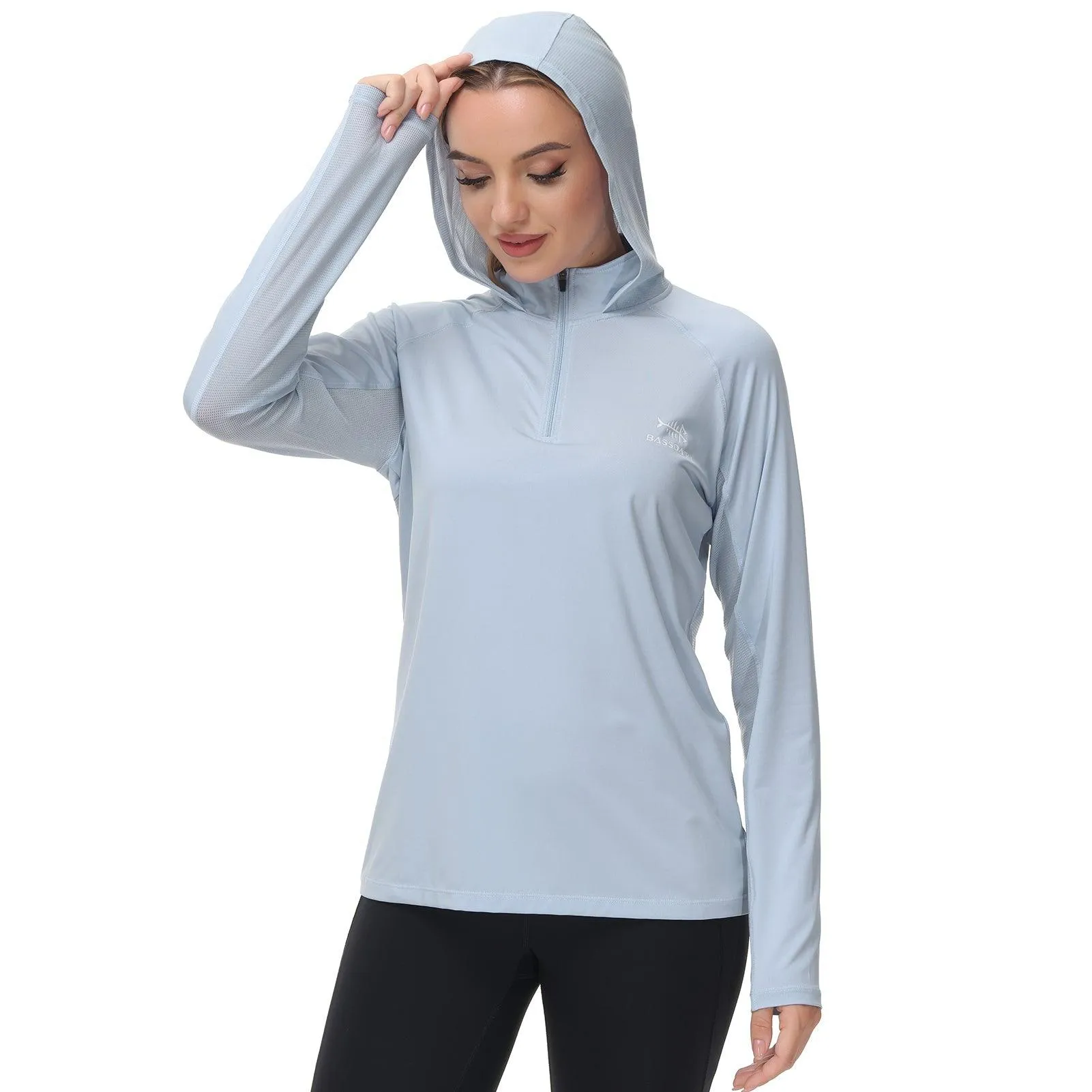 Women’s UPF 50  Long Sleeve Hoodie Half Zip Shirt