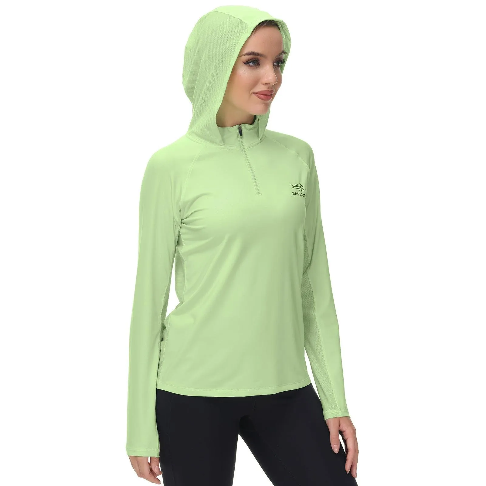 Women’s UPF 50  Long Sleeve Hoodie Half Zip Shirt