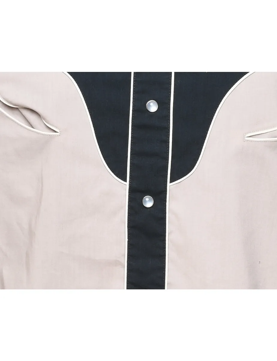 Yoke Detail Western Shirt - M